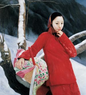 zeitgenössische kunst von Wang Yidong - Elster im Berg