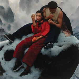 zeitgenössische kunst von Wang Yidong - Morgennebel im Berg