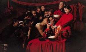 zeitgenössische kunst von Wang Yidong - Rote Hortensie