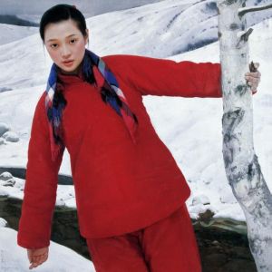 zeitgenössische kunst von Wang Yidong - Schneeschmelze