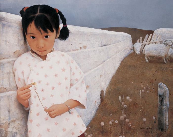Wang Yidong Ölgemälde - Yimeng Kid 1994