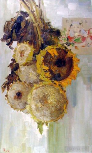 Zeitgenössische Ölmalerei - Sonnenblumen