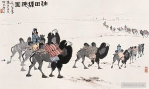 zeitgenössische kunst von Wu Zuoren - Kamele in der Wüste