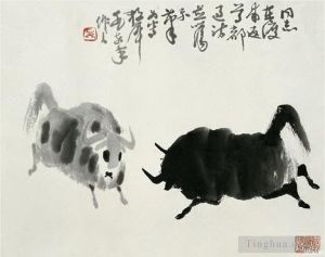 zeitgenössische kunst von Wu Zuoren - Kampfvieh