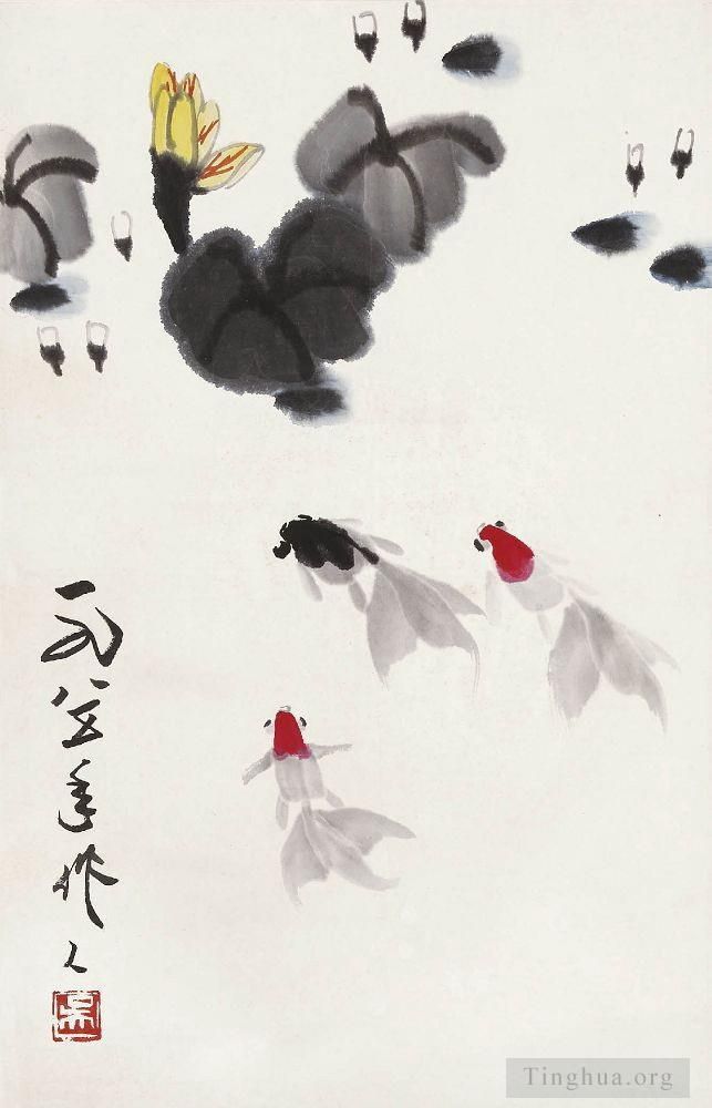 Wu Zuoren Chinesische Kunst - Goldfisch 1985