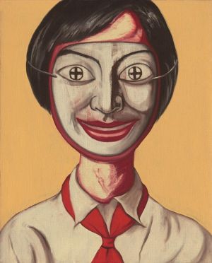 zeitgenössische kunst von Zeng Fanzhi - Frau hinter Maske