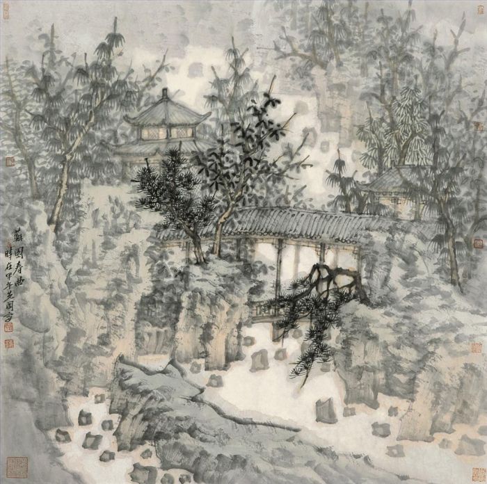 Zeng Xianguo Chinesische Kunst - Frühling im Su-Garten