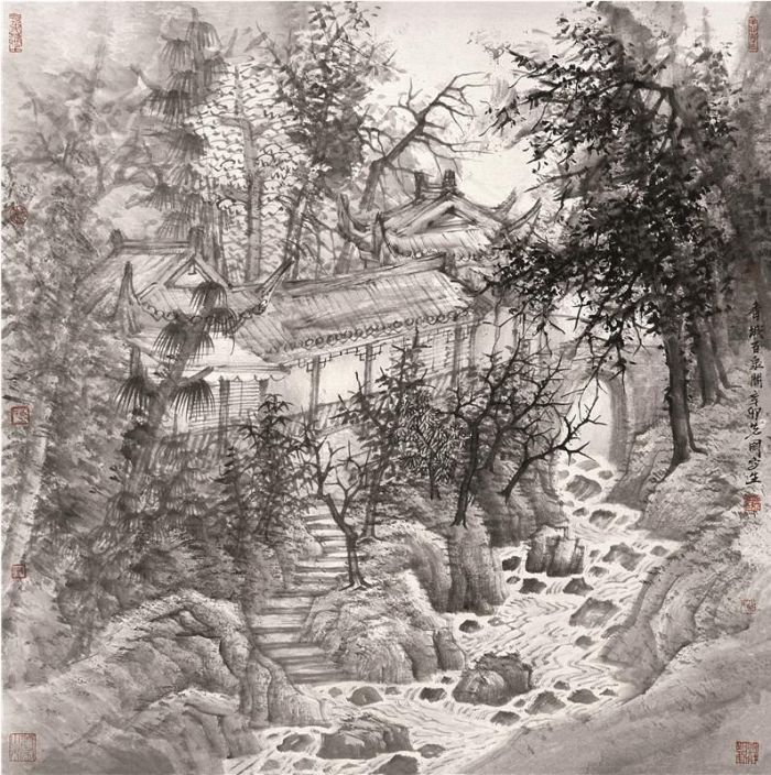 Zeng Xianguo Chinesische Kunst - Stream in Qingcheng