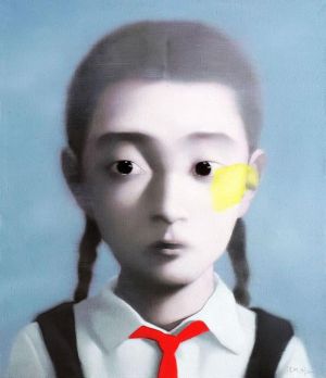 zeitgenössische kunst von Zhang Xiaogang - Mädchen mit rotem Schal