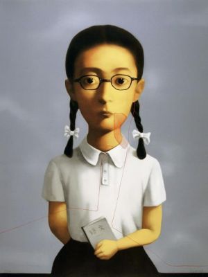 zeitgenössische kunst von Zhang Xiaogang - Großes Familienmädchen 2006