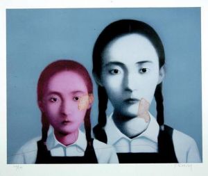 zeitgenössische kunst von Zhang Xiaogang - Zwei Schwestern 2003