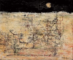 zeitgenössische kunst von Zao Wou-Ki - Landschaft unter Mond