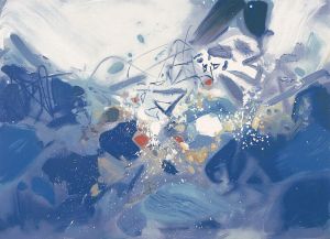 zeitgenössische kunst von Chu Teh-Chun - Blaue Schwankungen 2