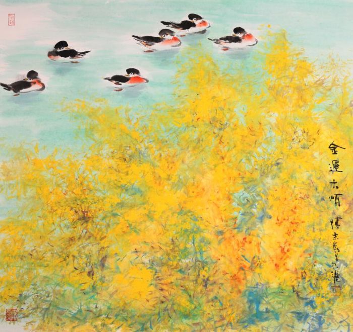 Chen Zhihong Chinesische Kunst - Gemälde von Blumen und Vögeln im traditionellen chinesischen Stil 2