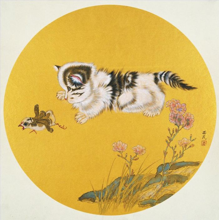 Cui Ximin Chinesische Kunst - Die Katze