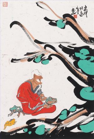 zeitgenössische kunst von Du Laosan - Reflexion über den Buddhismus