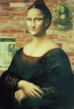 Zeitgenössische Ölmalerei - Große gefälschte Mona Lisa 2