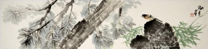Fan Tiexing Chinesische Kunst - Gemälde von Blumen und Vögeln im traditionellen chinesischen Stil 12
