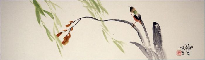 Fan Tiexing Chinesische Kunst - Gemälde von Blumen und Vögeln im traditionellen chinesischen Stil 13