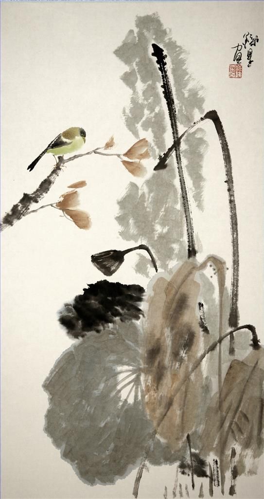 Fan Tiexing Chinesische Kunst - Gemälde von Blumen und Vögeln im traditionellen chinesischen Stil 19