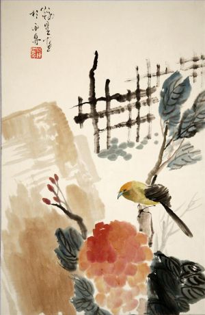 zeitgenössische kunst von Fan Tiexing - Gemälde von Blumen und Vögeln im traditionellen chinesischen Stil 7