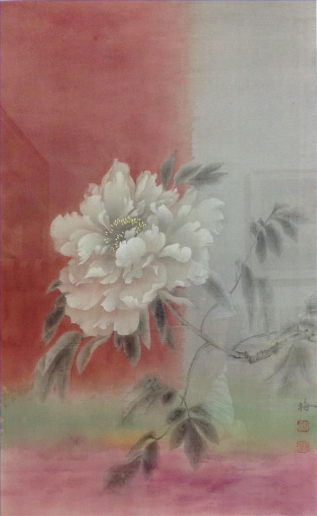Fu Chunmei Chinesische Kunst - Gemälde von Blumen und Vögeln im traditionellen chinesischen Stil