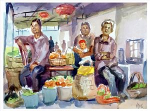 zeitgenössische kunst von Fu Zilong - Bauernfamilie