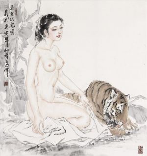 zeitgenössische kunst von Gao Wei - Schönheit und Tiger