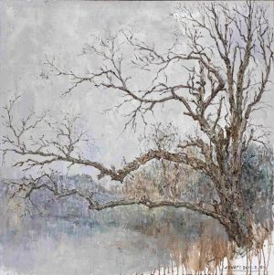 Zeitgenössische Ölmalerei - Winterbaum