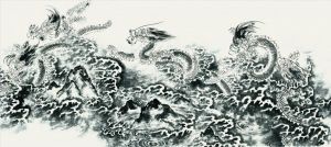 zeitgenössische kunst von Guan Yaojiu - Hundert Drachen spielen im Meer
