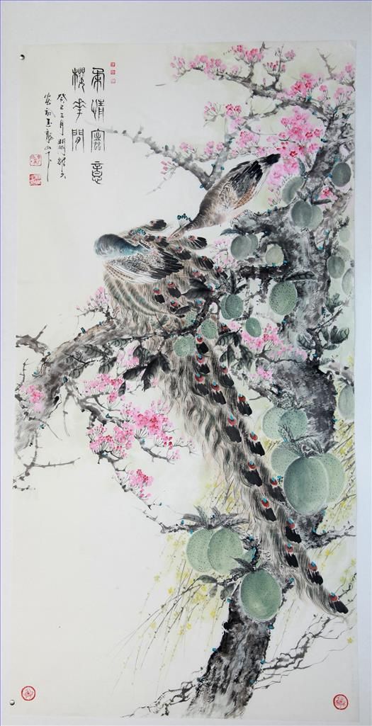 Guan Yaojiu Chinesische Kunst - Zärtlichkeit in der Kirschblüte