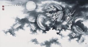 zeitgenössische kunst von Guan Yaojiu - Das Mondlicht in der Heimatstadt ist heller