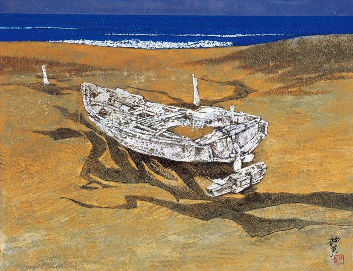 Guo Jiying Chinesische Kunst - Sanddüne und Meer