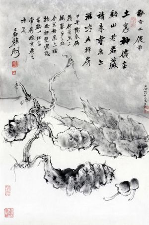 Zeitgenössische chinesische Kunst - Bambussprossen im Frühling und Polygonum Multiflorum