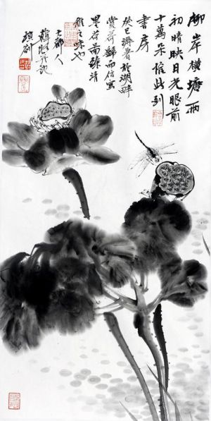 zeitgenössische kunst von Han Lu - Gemälde von Blumen und Vögeln im traditionellen chinesischen Stil