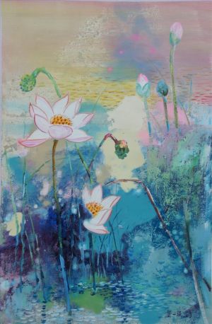 Zeitgenössische Ölmalerei - Lotus 11