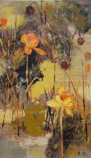 Zeitgenössische Ölmalerei - Lotus 6