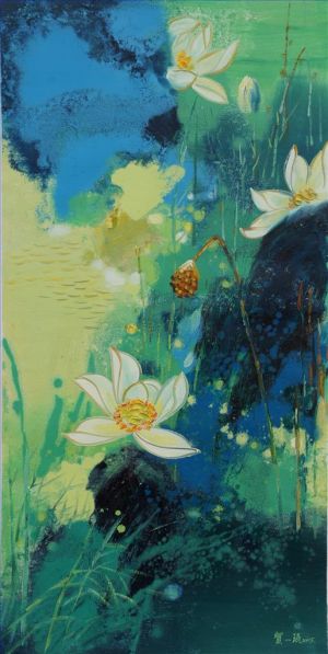 Zeitgenössische Ölmalerei - Lotus 8