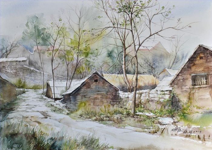 Hou Xiaoming Andere Malerei - E Dorf