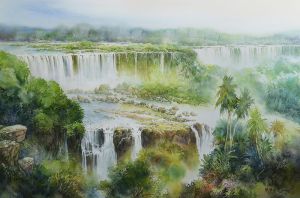 zeitgenössische kunst von Hou Xiaoming - Hören Sie sich „Der Wasserfall“ an