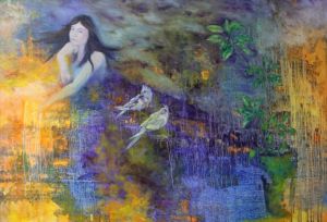 zeitgenössische kunst von Hu Jiling - Tagelanges Warten auf die Blüte