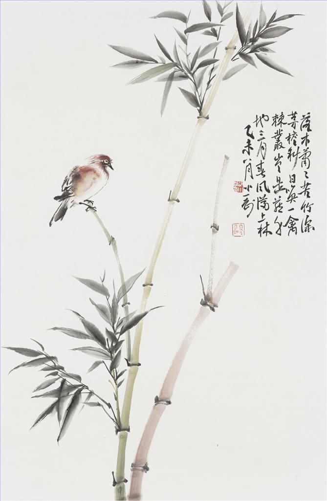 Hu Xiaogang Chinesische Kunst - Gemälde von Blumen und Vögeln im traditionellen chinesischen Stil 12