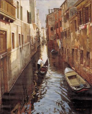 Zeitgenössische Ölmalerei - Reise nach Venedig