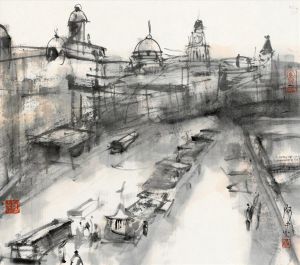 Zeitgenössische chinesische Kunst - Alte Shanghai-Serie Der Bund