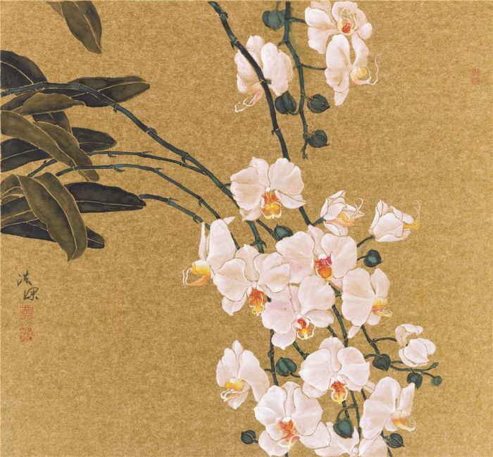 Huang Haoshen Chinesische Kunst - Gemälde von Blumen und Vögeln im traditionellen chinesischen Stil 2