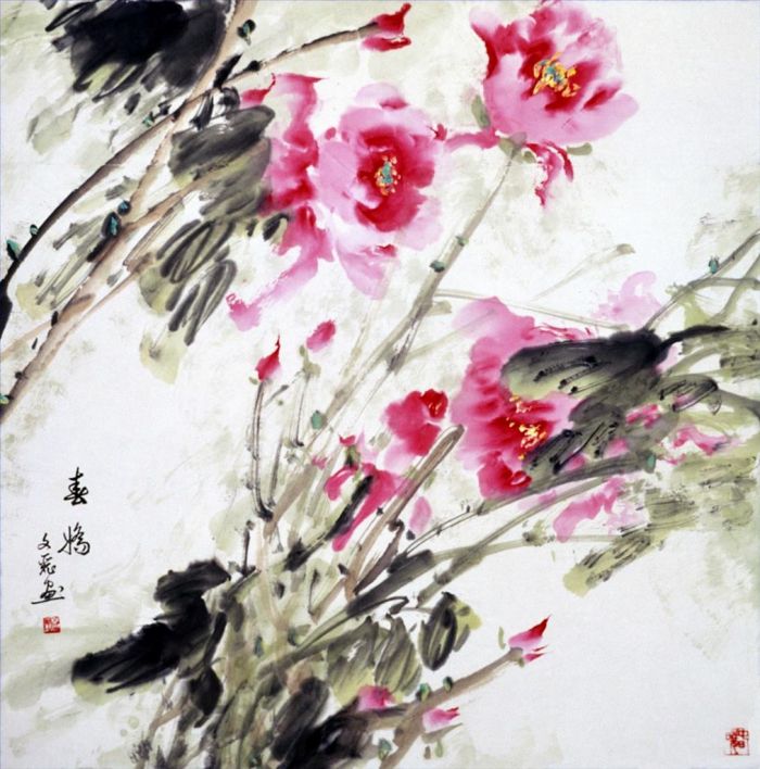 Huang Wenli Chinesische Kunst - Frühlingsblumen