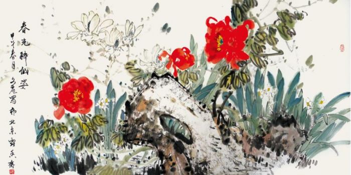 Huang Wenli Chinesische Kunst - Frühlingsblumen