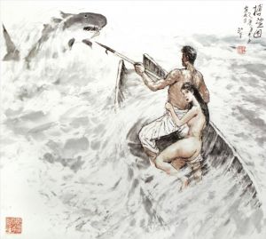 zeitgenössische kunst von Jiang Ping - Kampf gegen den Hai