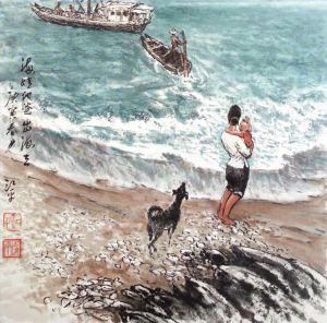 zeitgenössische kunst von Jiang Ping - Sein Vater segelt zum Meer