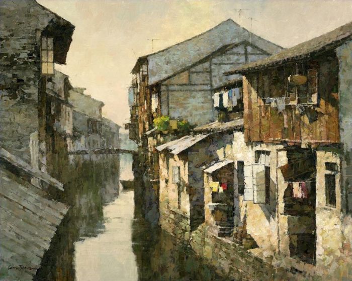 Jiang Xiaosong Ölgemälde - Die Erinnerung an ein Wasserdorf